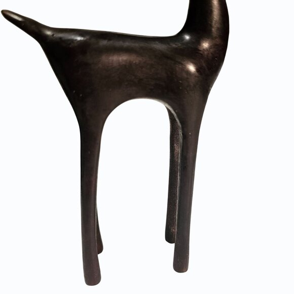 Metal Abstract Deer/Reindeer Brown Bronze Color Figure Statue 8 1/2" x 5 1/2" - Picture 6 of 11